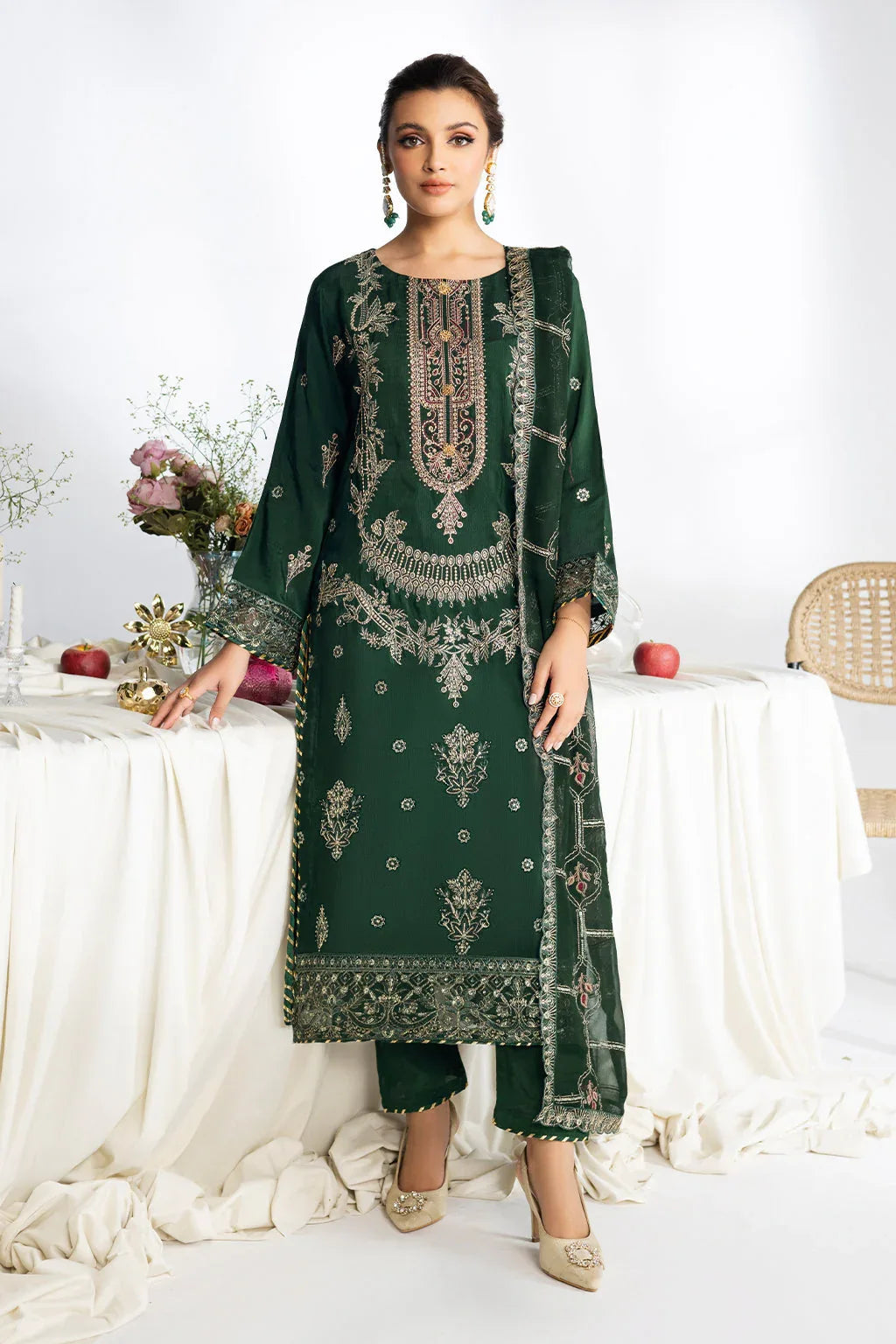 Ramsha | Aangan Luxury Raw silk | AA-107 - Aqsa Fabrics