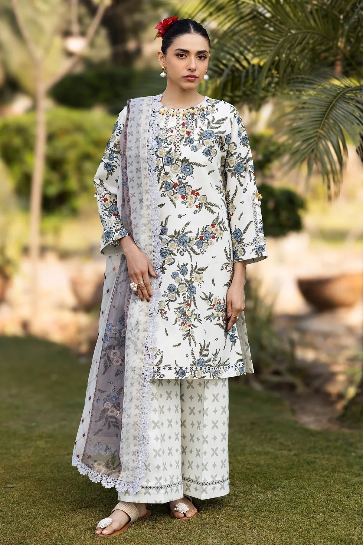 Alizeh | Sheen Lawn Prints 25 | AF-PL-6040-Alaska - Aqsa Fabrics