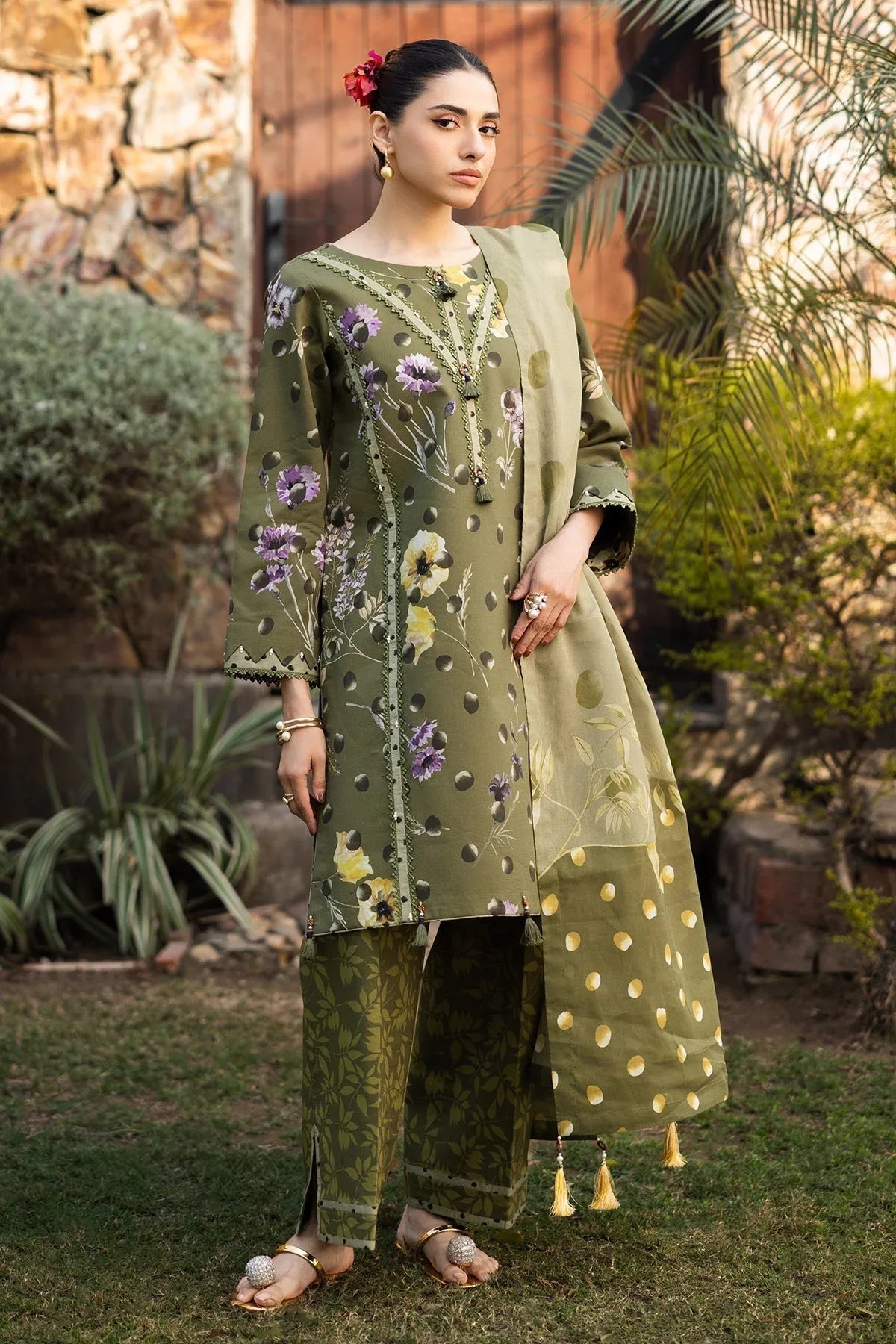 Alizeh | Sheen Lawn Prints 25 | AF-PL-6038-Willow - Aqsa Fabrics