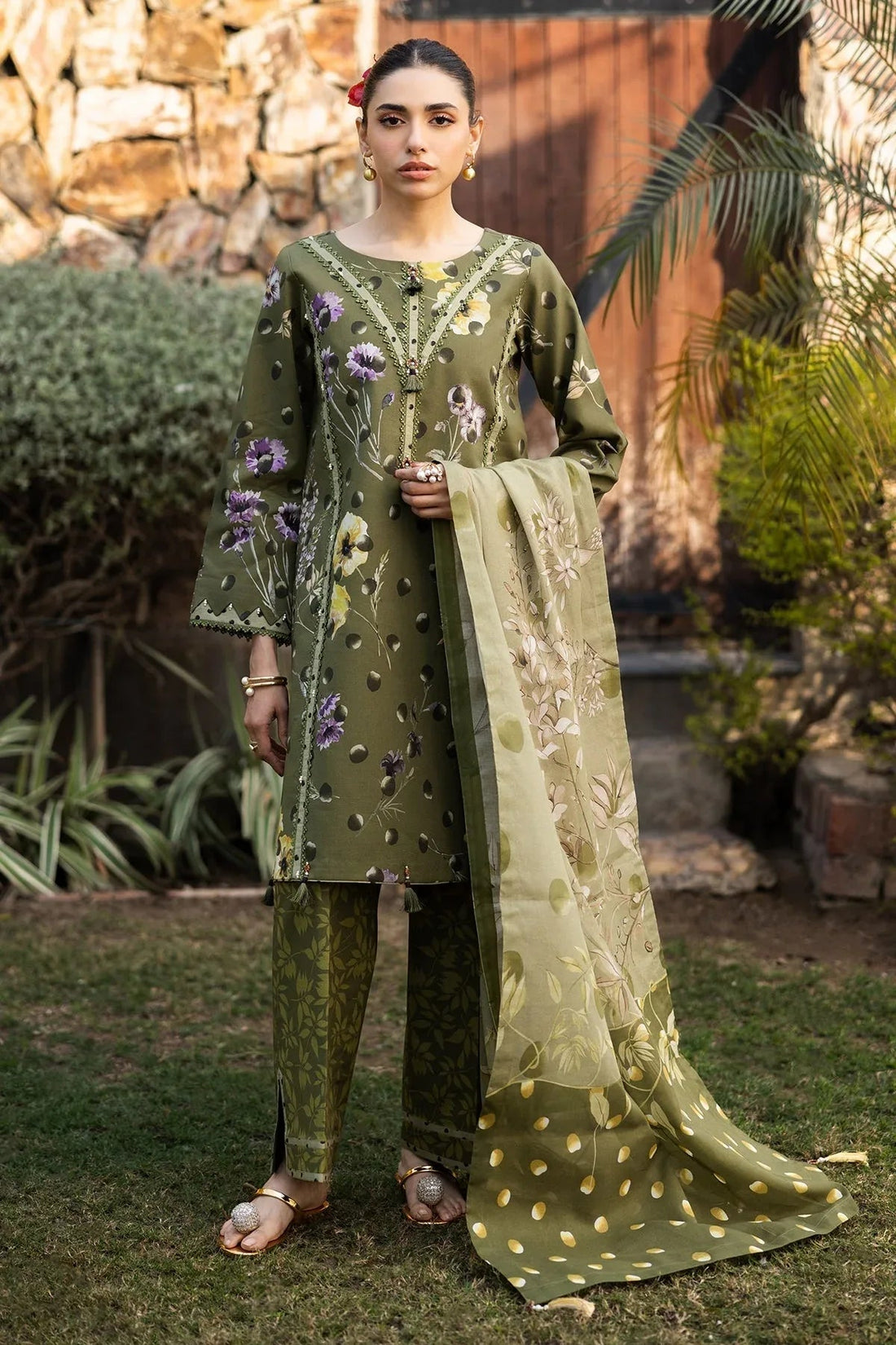 Alizeh | Sheen Lawn Prints 25 | AF-PL-6038-Willow - Aqsa Fabrics