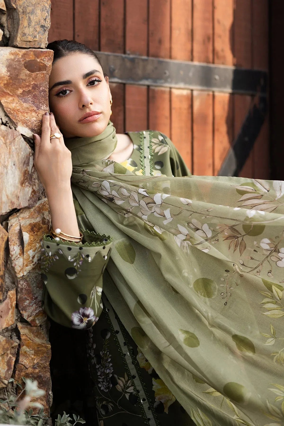Alizeh | Sheen Lawn Prints 25 | AF-PL-6038-Willow - Aqsa Fabrics