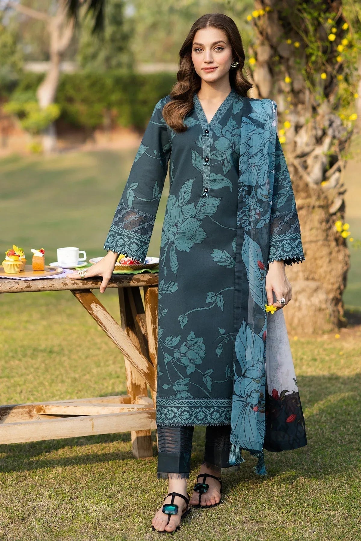Alizeh | Sheen Lawn Prints 25 | AF-PL-6035-Nigella - Aqsa Fabrics