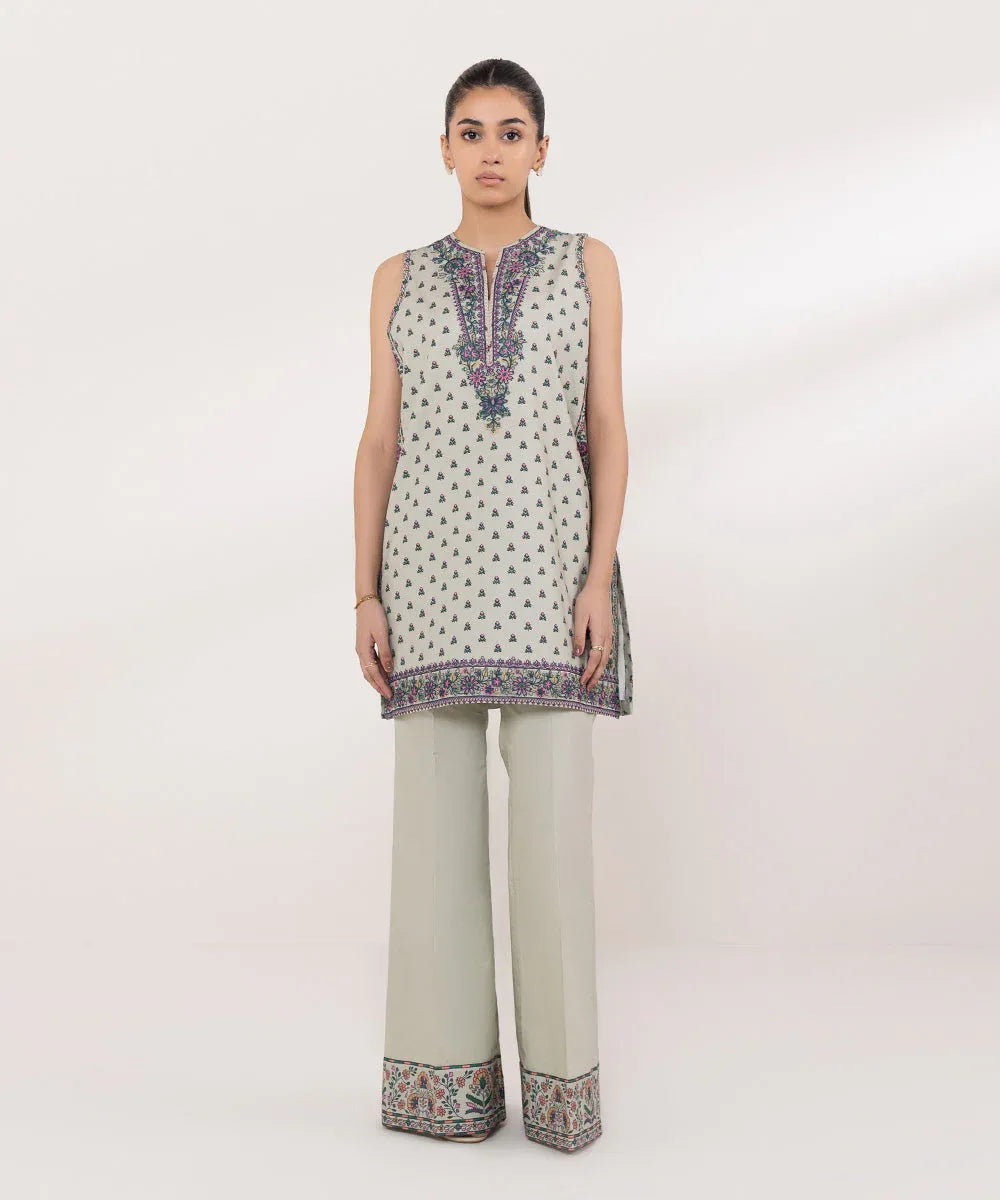 Sapphire | Intermix 2024 | Cambric Suit S-31 - Aqsa Fabrics