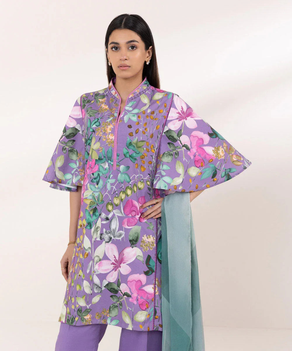 Sapphire | Intermix 2024 | Cambric Suit S-24 - Aqsa Fabrics