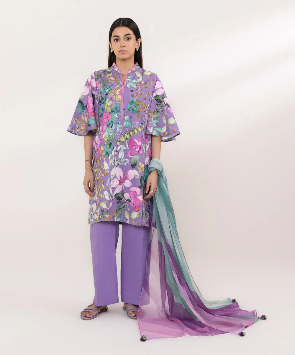 Sapphire | Intermix 2024 | Cambric Suit S-24 - Aqsa Fabrics