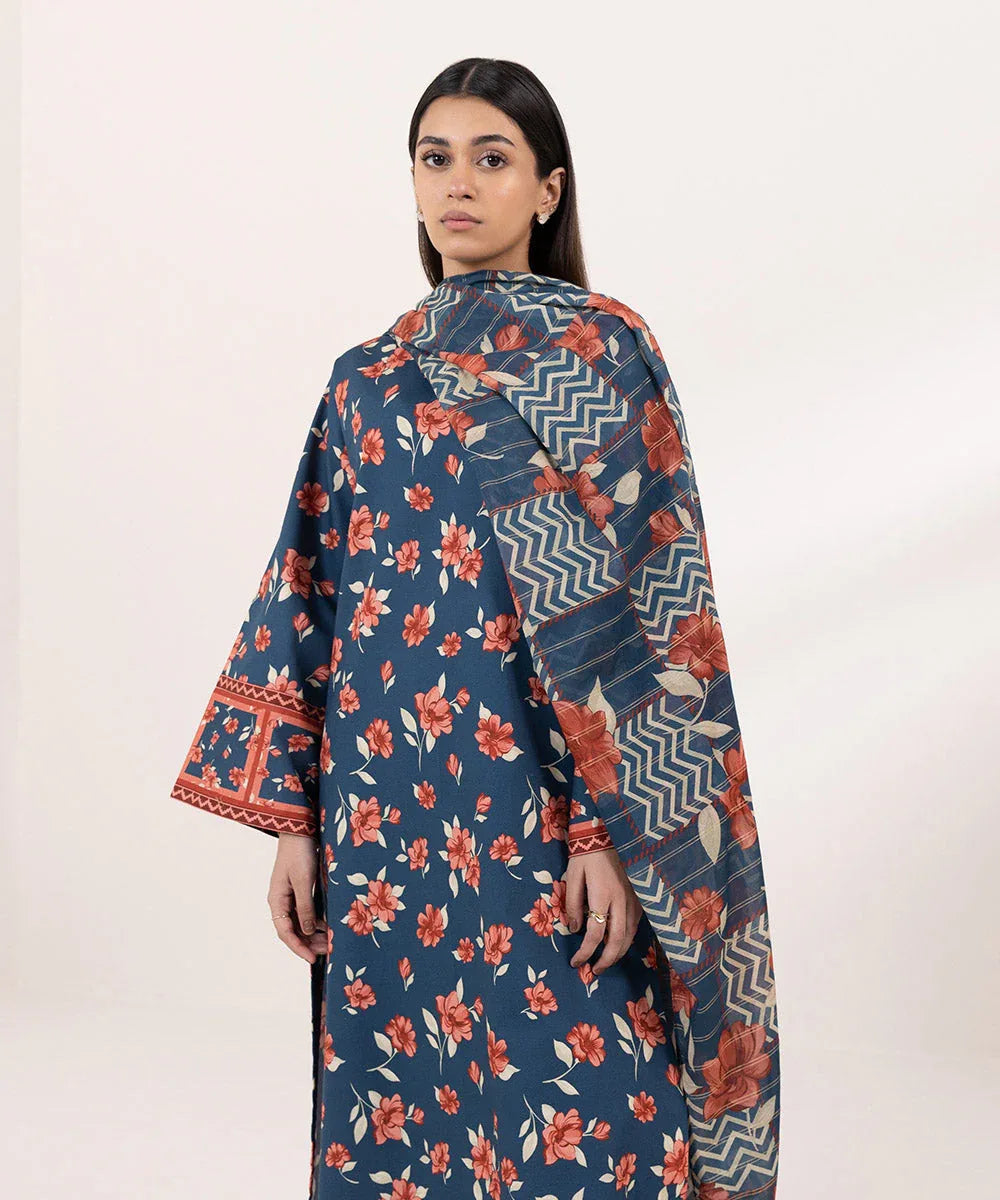 Sapphire | Intermix 2024 | Cambric Suit S-25 - Aqsa Fabrics