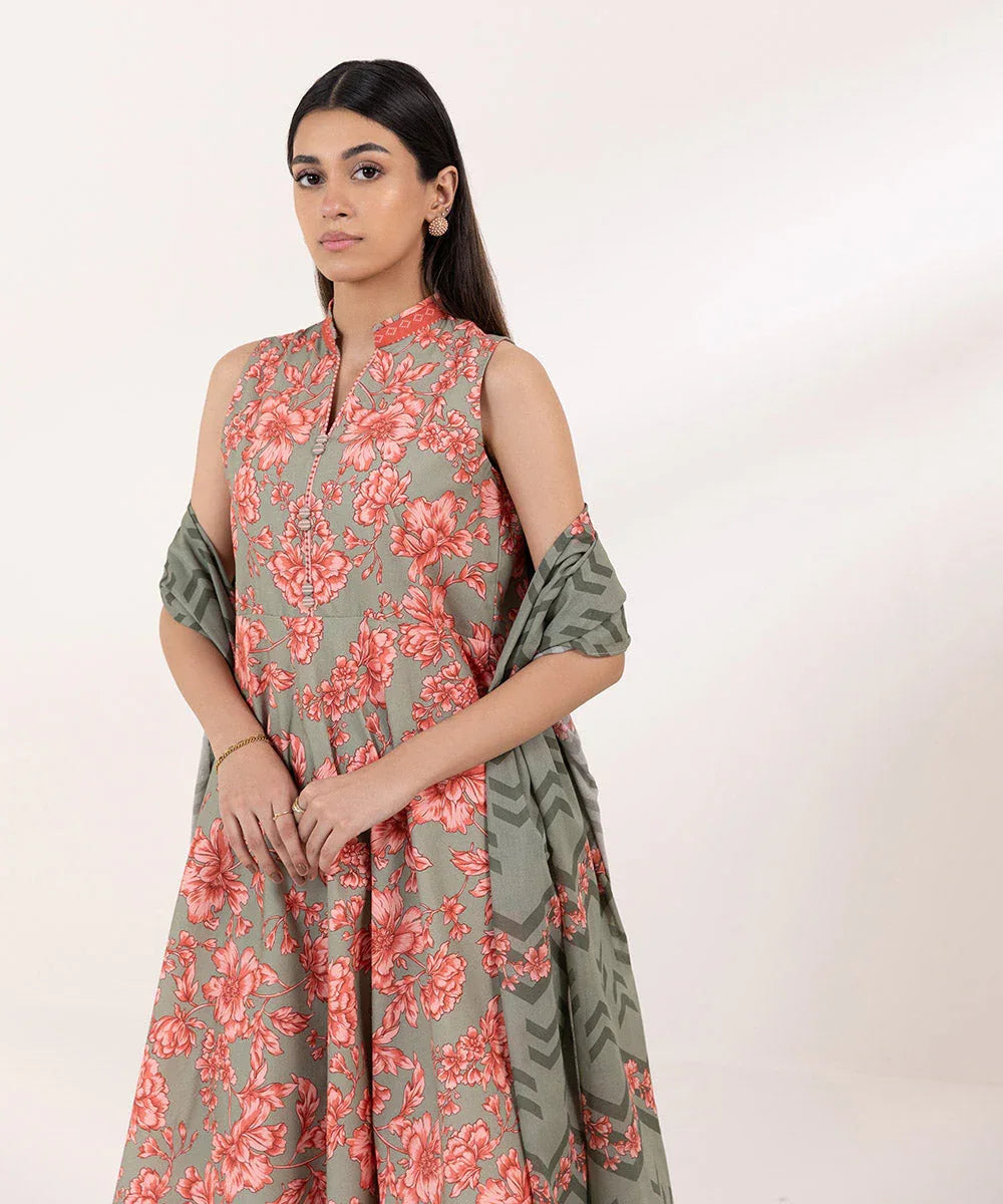 Sapphire | Intermix 2024 | Cambric Suit S-27 - Aqsa Fabrics