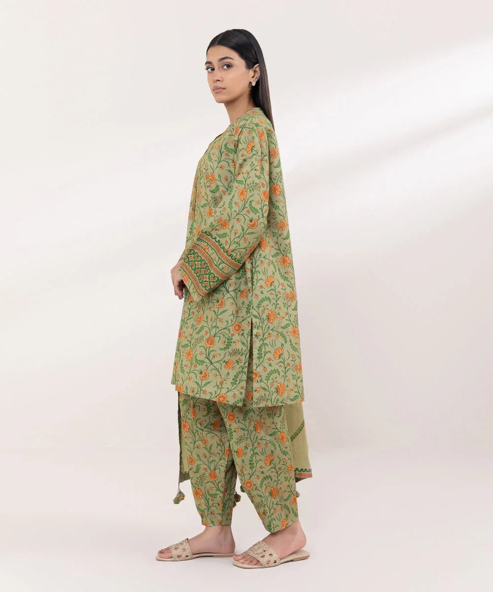Sapphire | Intermix 2024 | Cambric Suit S-09 - Aqsa Fabrics