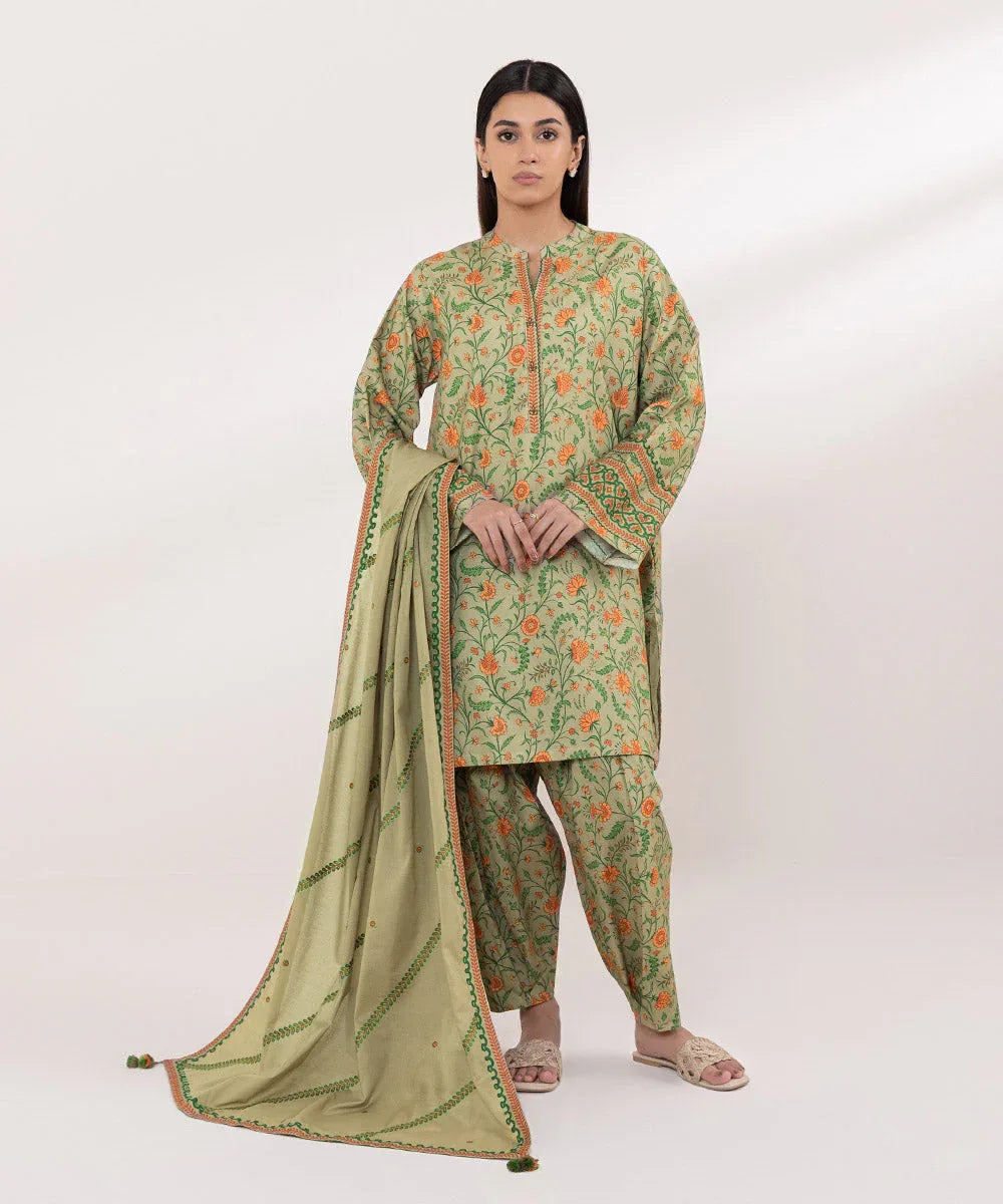 Sapphire | Intermix 2024 | Cambric Suit S-09 - Aqsa Fabrics