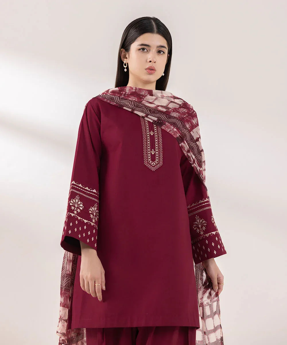 Sapphire | Intermix 2024 | Cambric Suit S-42 - Aqsa Fabrics