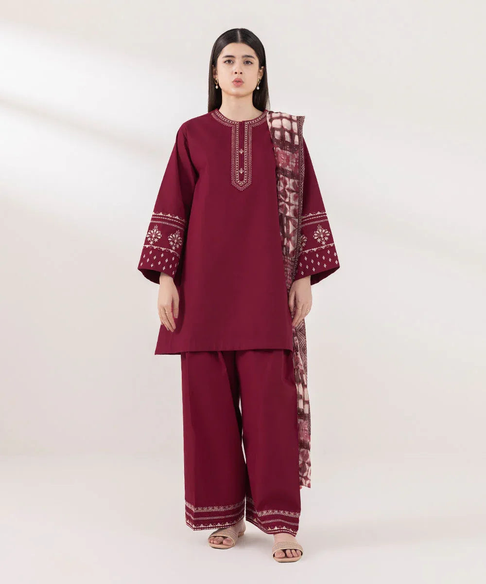 Sapphire | Intermix 2024 | Cambric Suit S-42 - Aqsa Fabrics