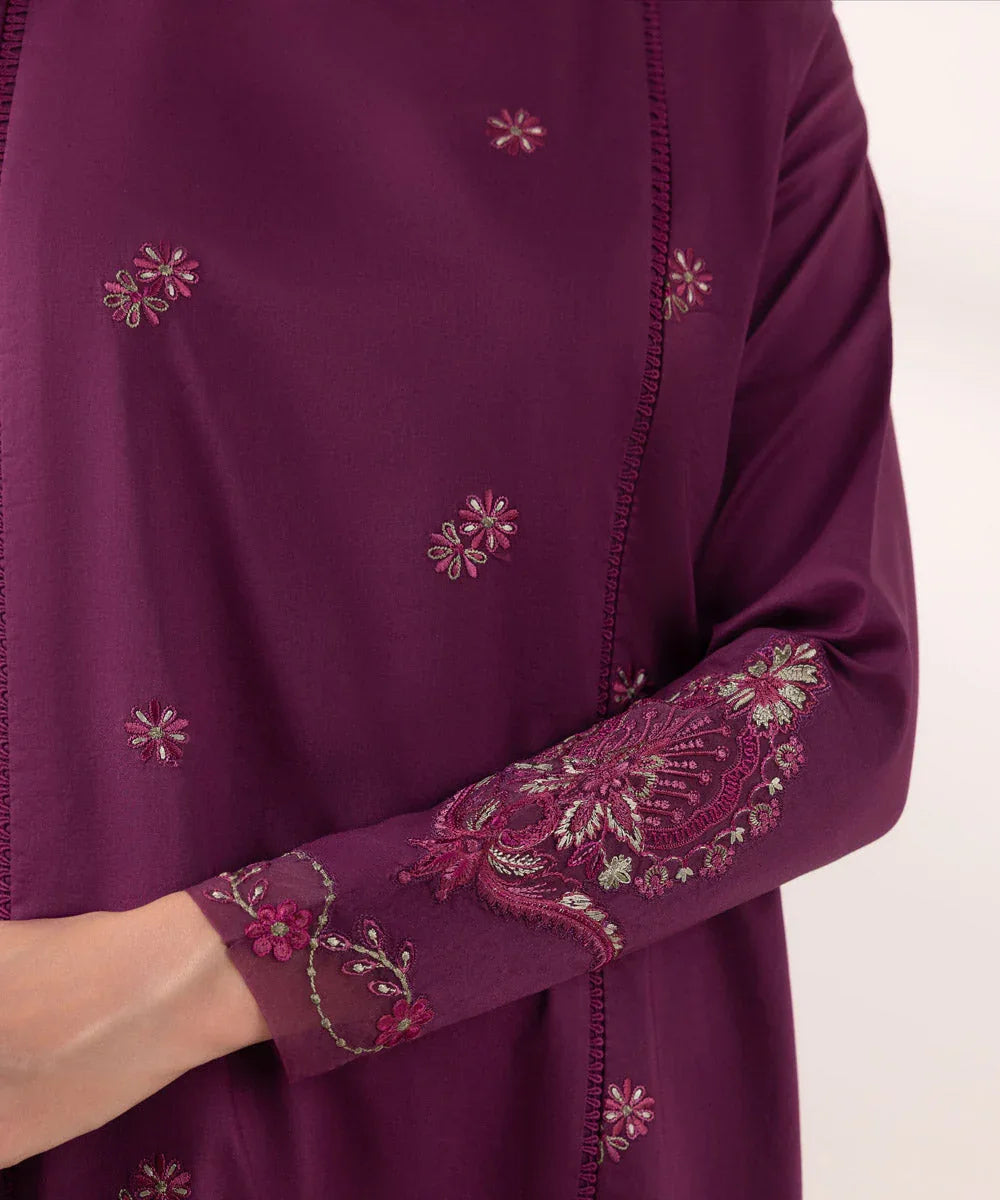 Sapphire | Intermix 2024 | Cambric Suit S-11 - Aqsa Fabrics