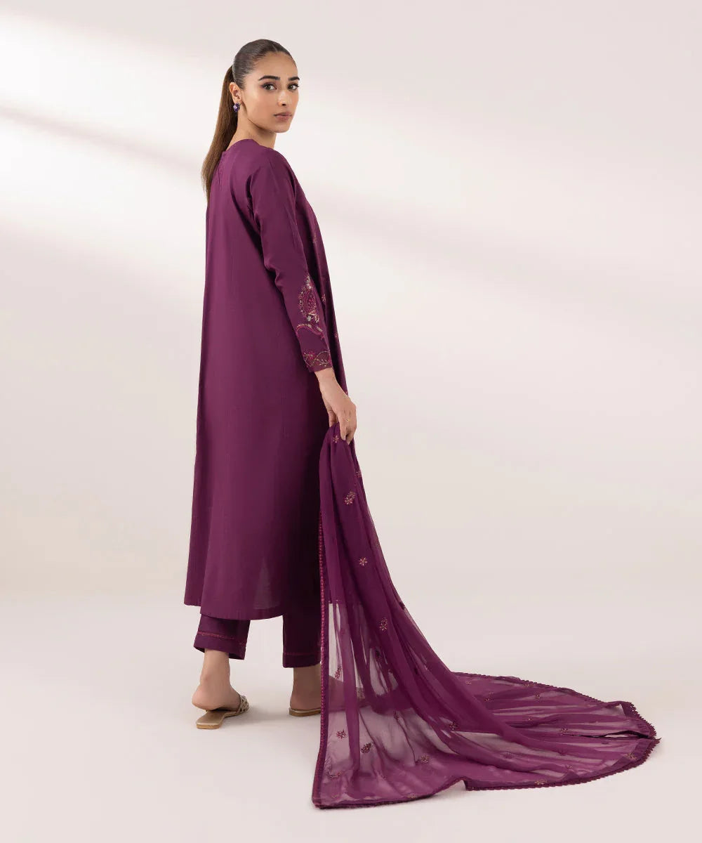 Sapphire | Intermix 2024 | Cambric Suit S-11 - Aqsa Fabrics