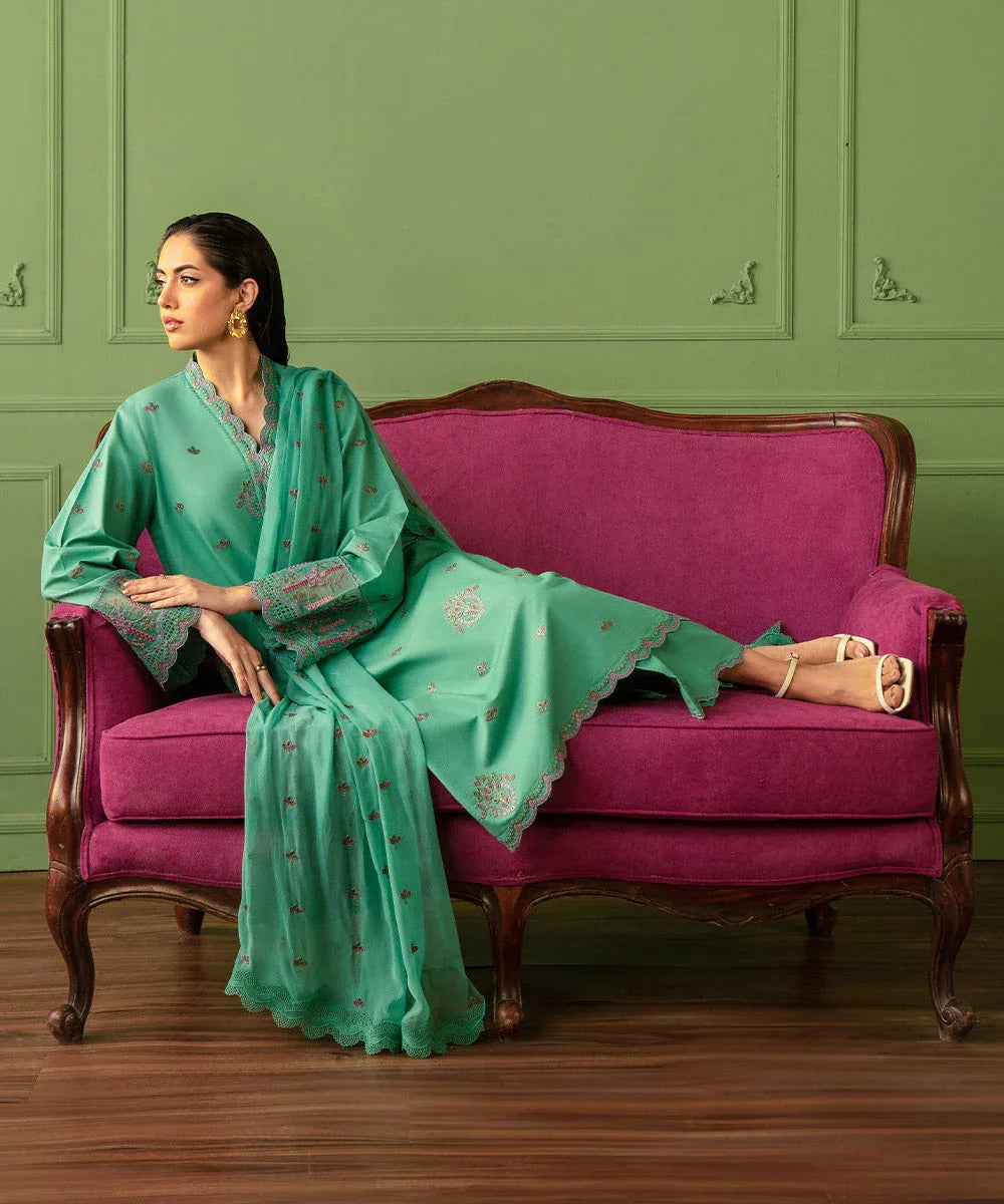 Sapphire | Intermix 2024 | Cambric Suit S-46 - Aqsa Fabrics
