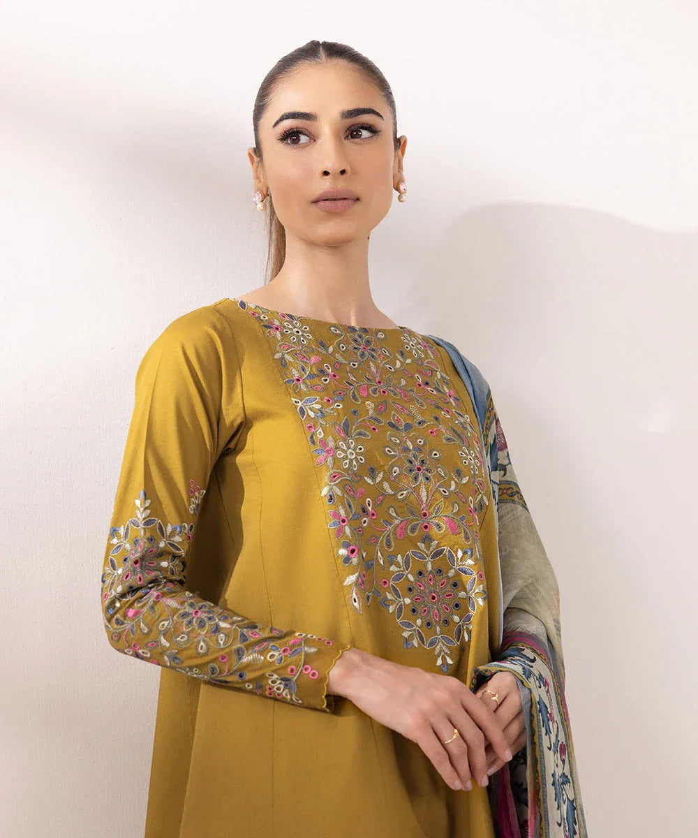 Sapphire | Intermix 2024 | Cambric Suit S-12 - Aqsa Fabrics
