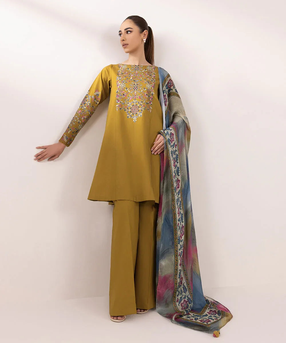 Sapphire | Intermix 2024 | Cambric Suit S-12 - Aqsa Fabrics