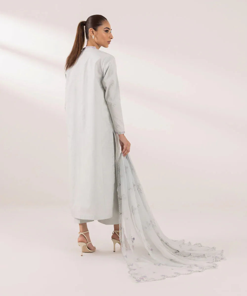 Sapphire | Intermix 2024 | Cambric Suit S-14 - Aqsa Fabrics