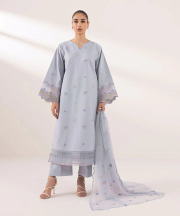 Sapphire | Intermix 2024 | Cambric Suit S-15 - Aqsa Fabrics