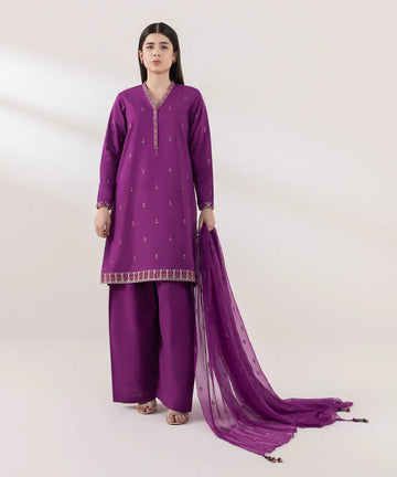 Sapphire | Intermix 2024 | Cambric Suit S-18 - Aqsa Fabrics