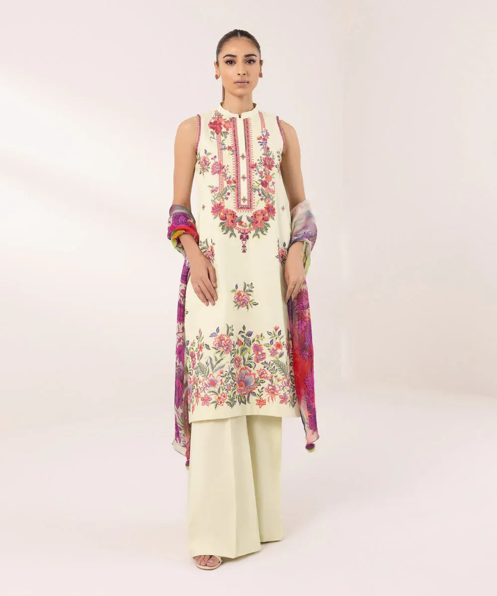 Sapphire | Intermix 2024 | Cambric Suit S-47 - Aqsa Fabrics