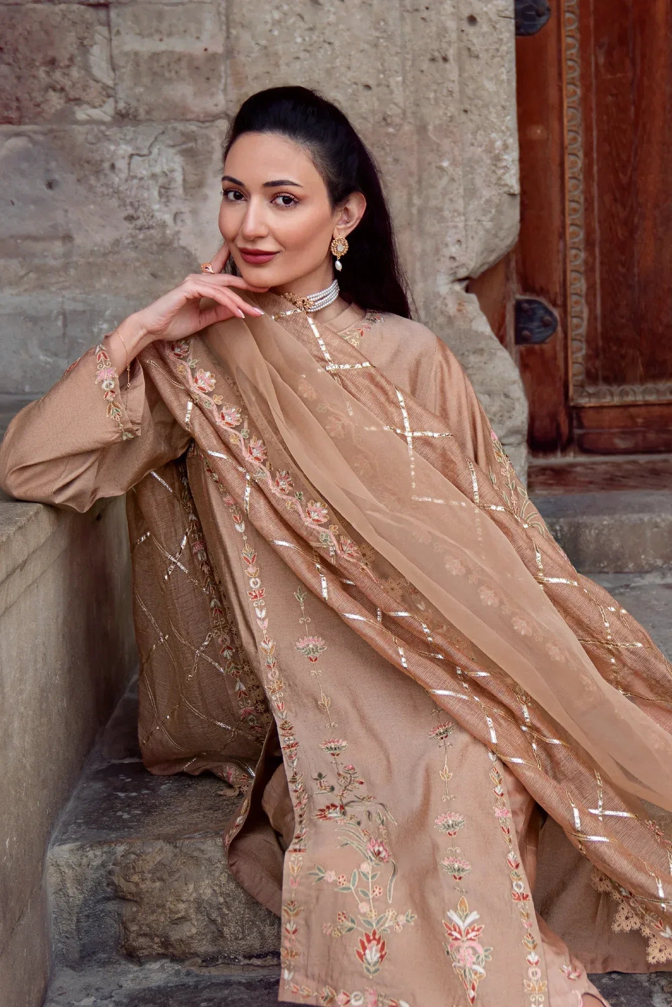 Muntaha | Noore e Zaib | Beige - Ruhiya - Aqsa Fabrics