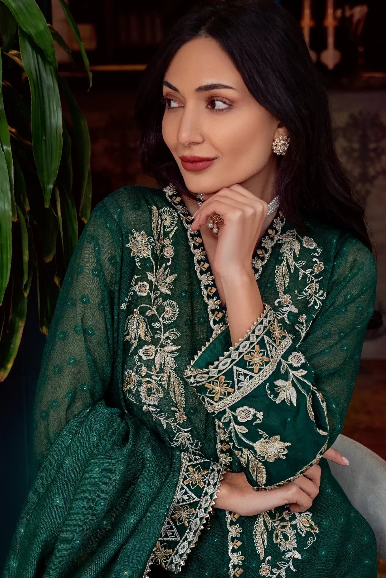 Muntaha | Noore e Zaib | Emerald Green - Zaina - Aqsa Fabrics