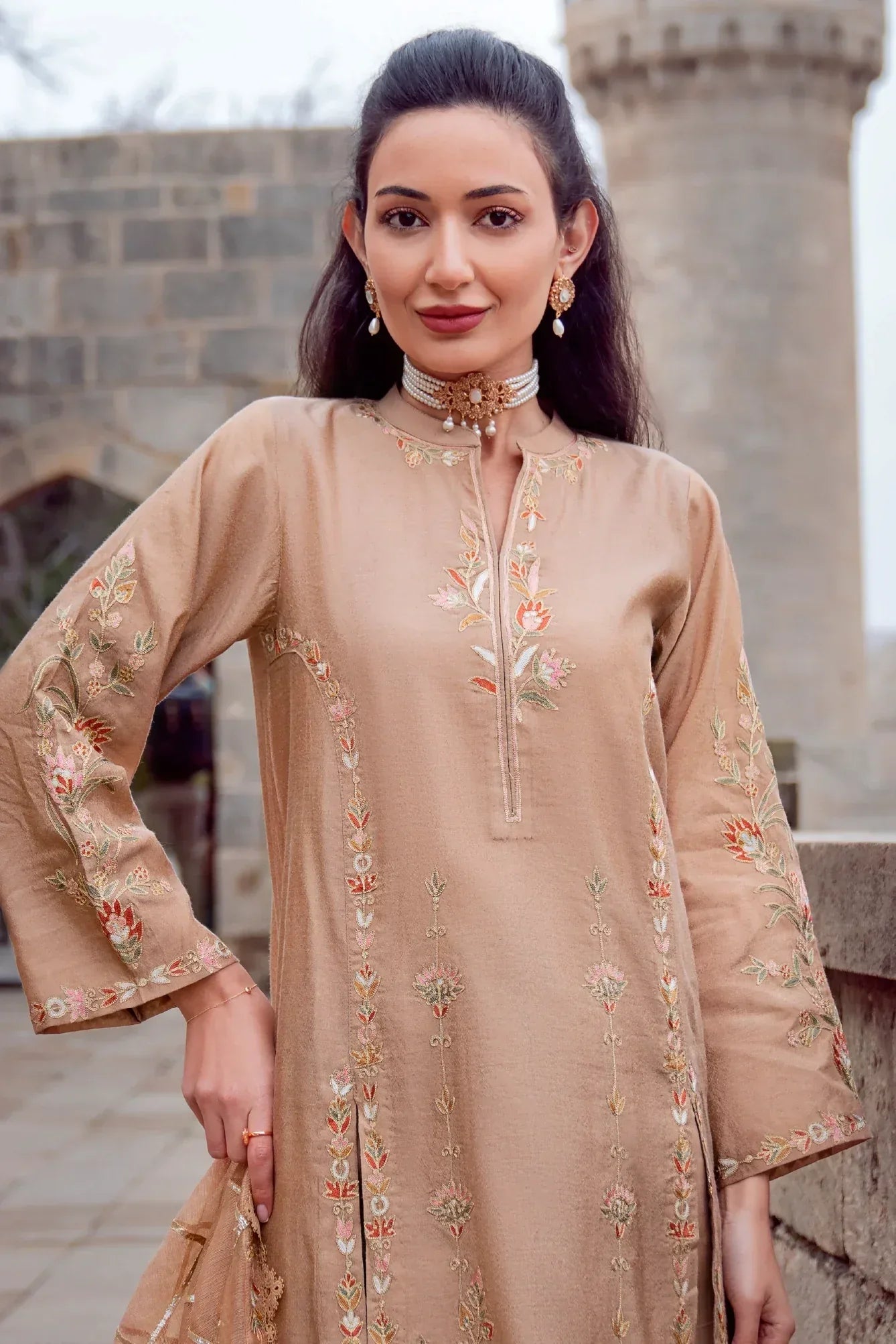 Muntaha | Noore e Zaib | Beige - Ruhiya - Aqsa Fabrics