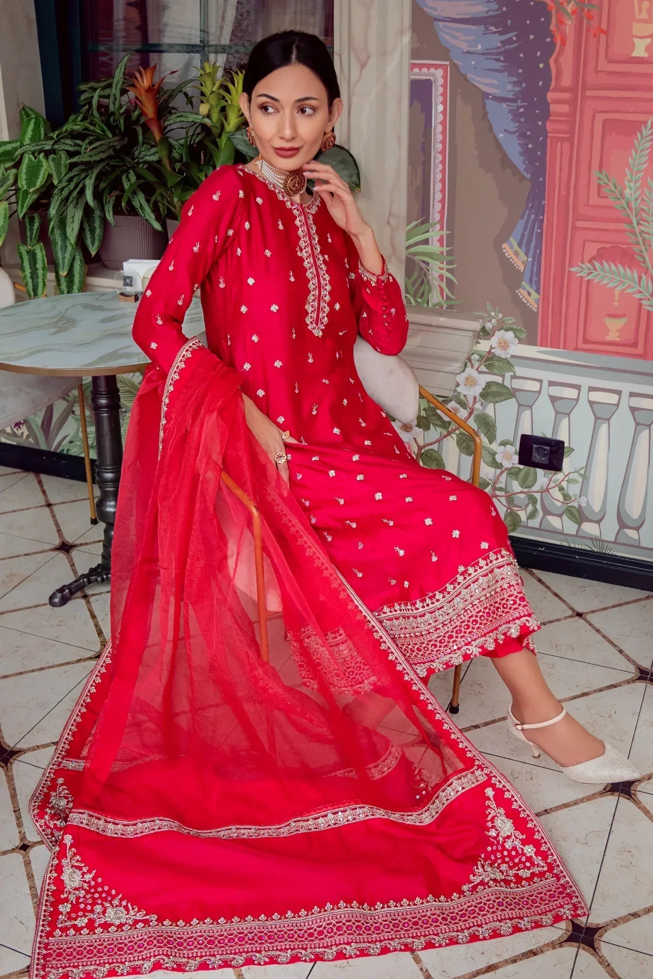 Muntaha | Noore e Zaib | Fucshia Pink - Mirana - Aqsa Fabrics