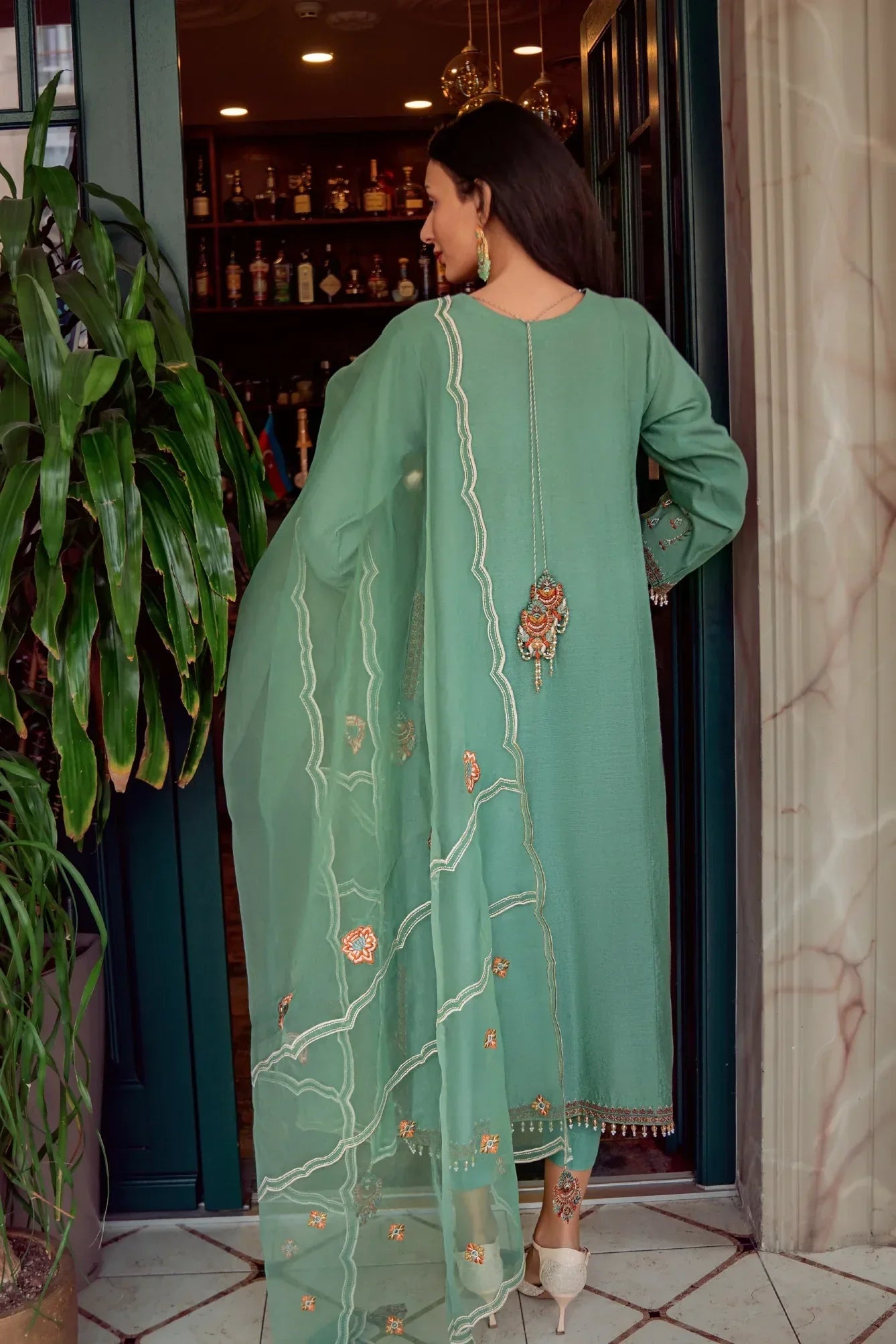 Muntaha | Noore e Zaib | Teal Green - Emre - Aqsa Fabrics