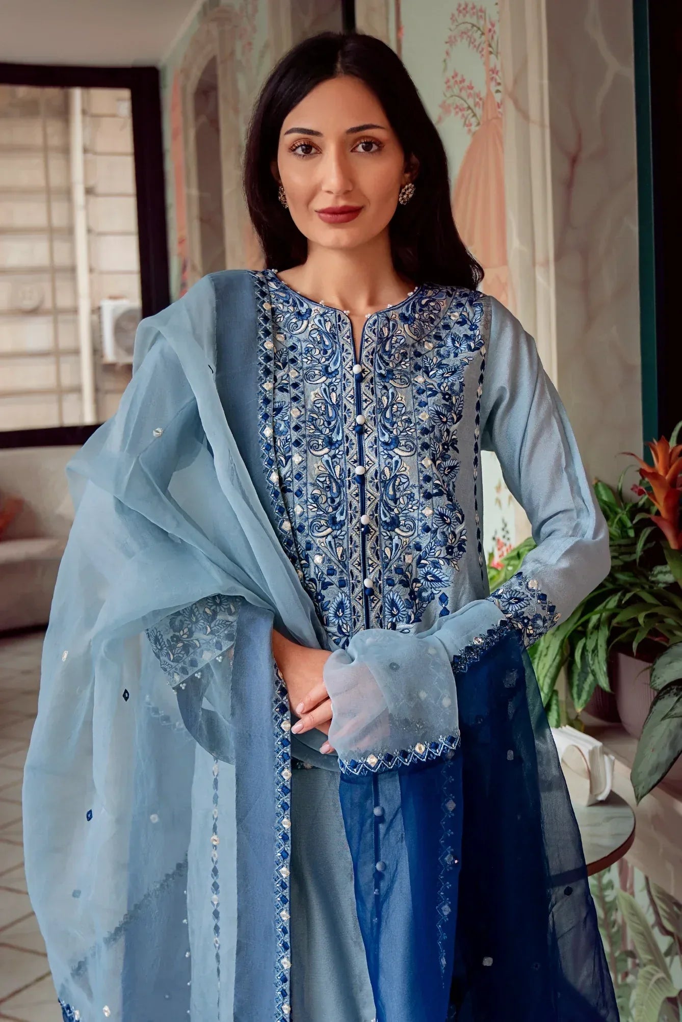 Muntaha | Noore e Zaib | Ice Blue - Seraph - Aqsa Fabrics
