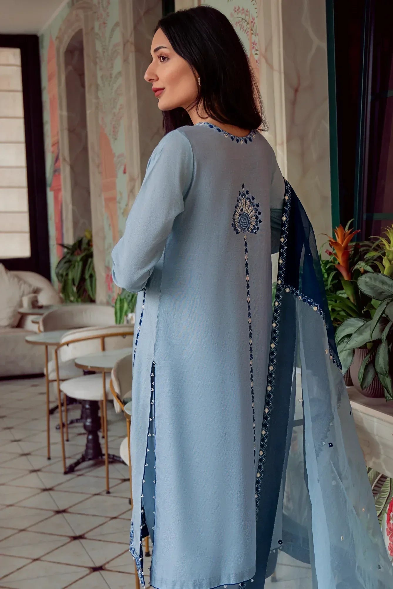 Muntaha | Noore e Zaib | Ice Blue - Seraph - Aqsa Fabrics