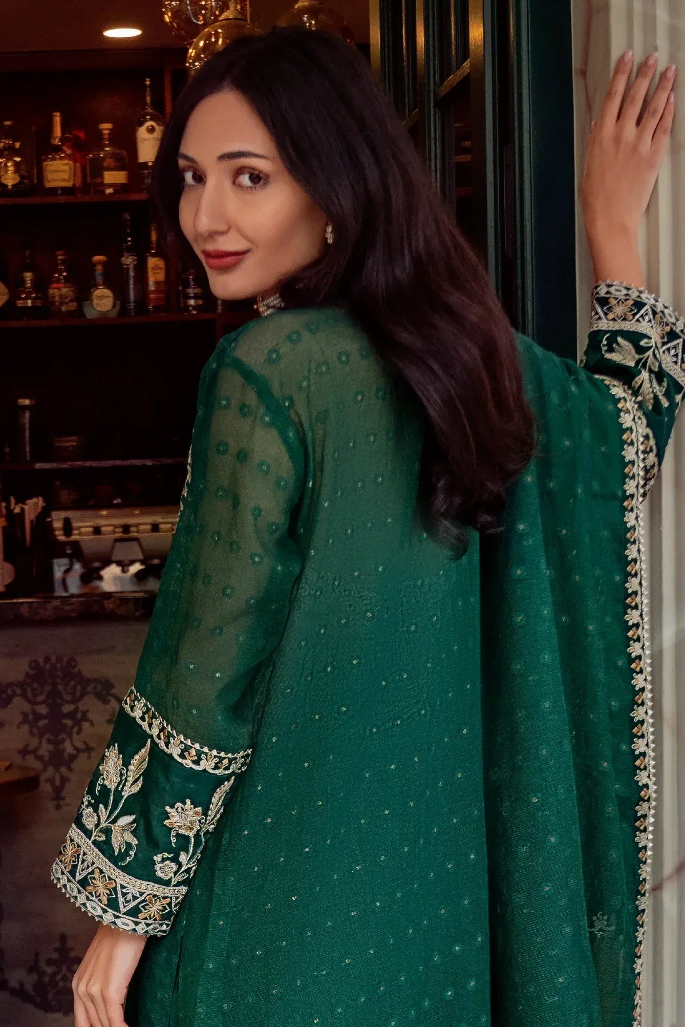 Muntaha | Noore e Zaib | Emerald Green - Zaina - Aqsa Fabrics