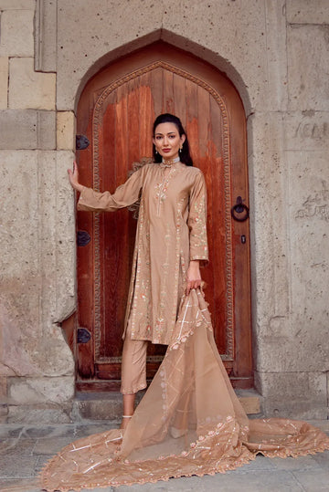 Muntaha | Noore e Zaib | Beige - Ruhiya - Aqsa Fabrics