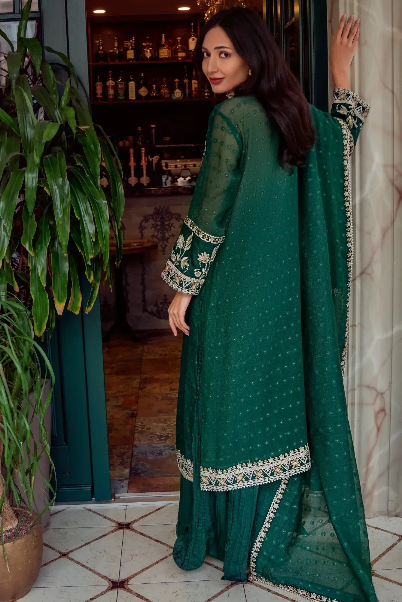 Muntaha | Noore e Zaib | Emerald Green - Zaina - Aqsa Fabrics