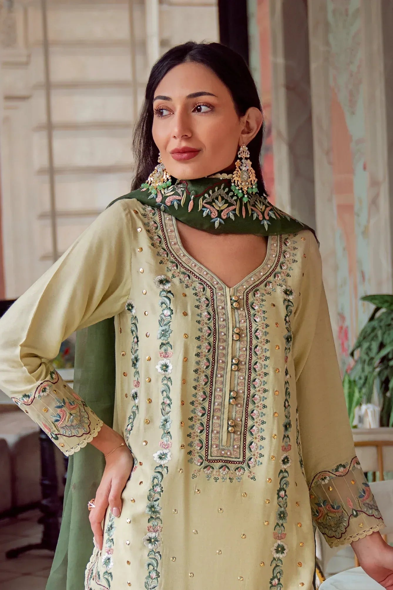 Muntaha | Noore e Zaib | Lime - Nazneen - Aqsa Fabrics