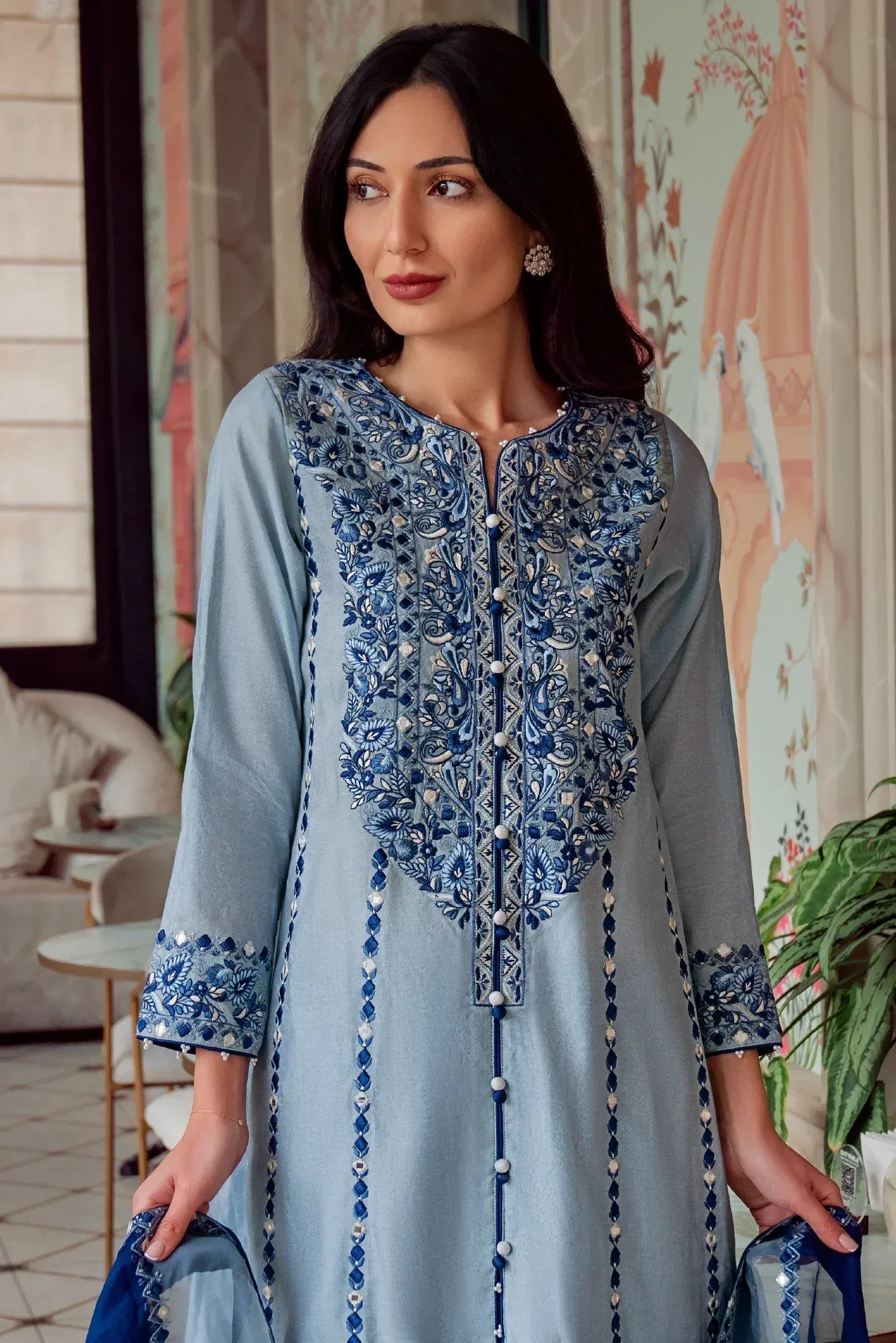 Muntaha | Noore e Zaib | Ice Blue - Seraph - Aqsa Fabrics