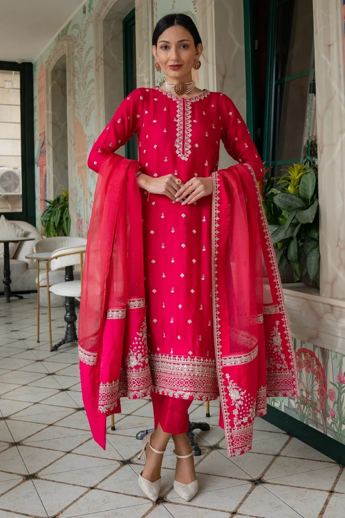 Muntaha | Noore e Zaib | Fucshia Pink - Mirana - Aqsa Fabrics