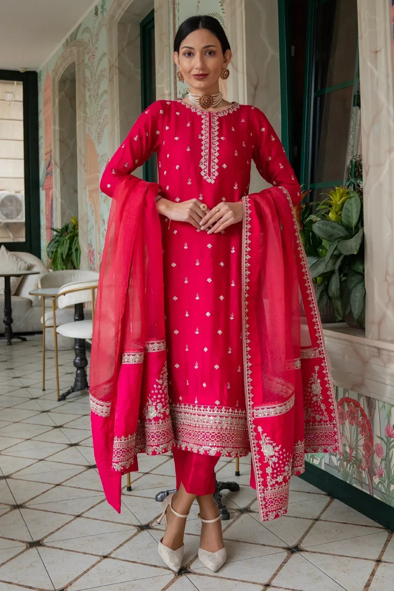 Muntaha | Noore e Zaib | Fucshia Pink - Mirana - Aqsa Fabrics