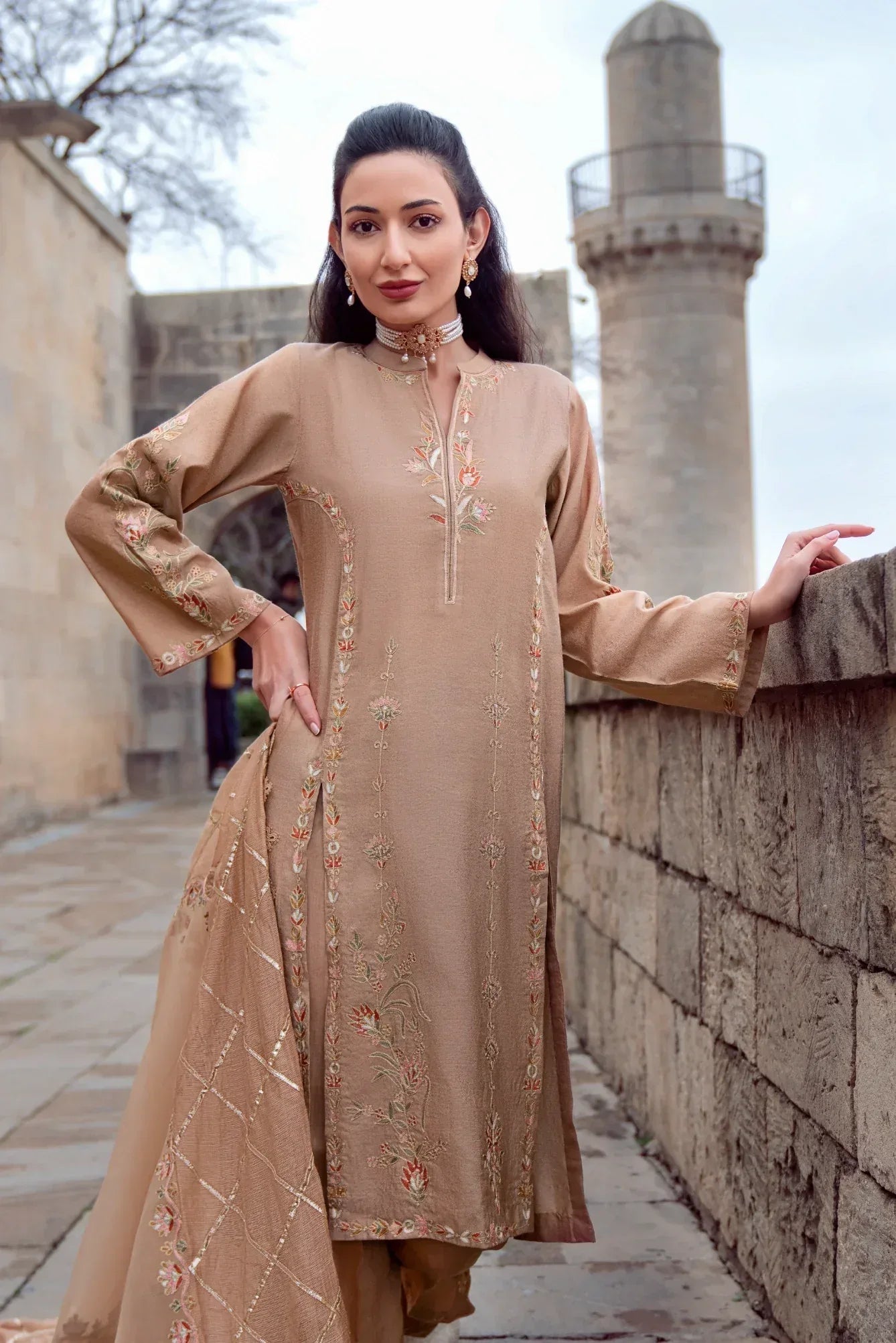 Muntaha | Noore e Zaib | Beige - Ruhiya - Aqsa Fabrics