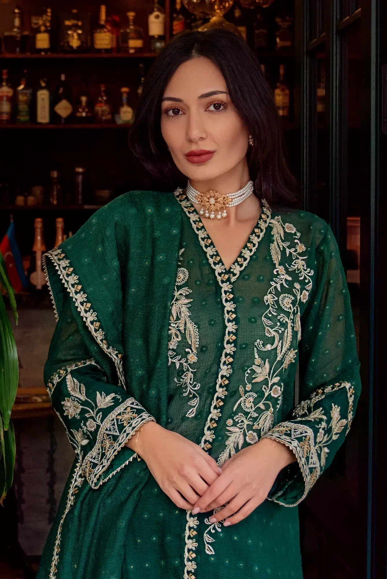 Muntaha | Noore e Zaib | Emerald Green - Zaina - Aqsa Fabrics