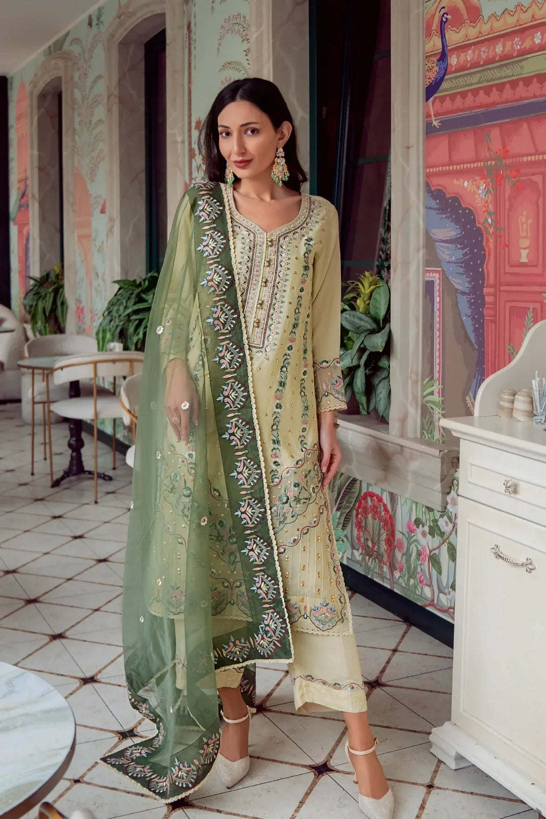 Muntaha | Noore e Zaib | Lime - Nazneen - Aqsa Fabrics