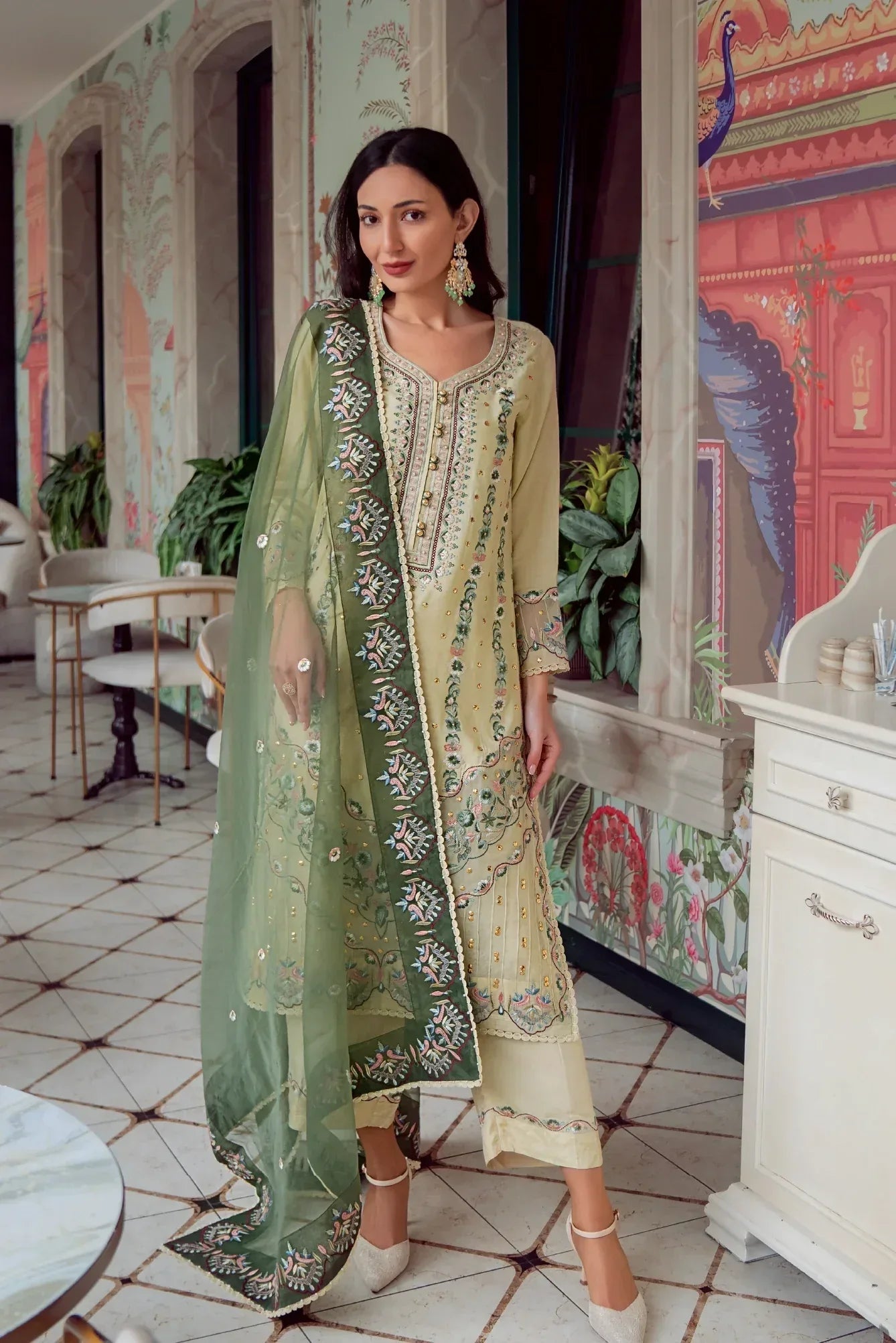 Muntaha | Noore e Zaib | Lime - Nazneen - Aqsa Fabrics