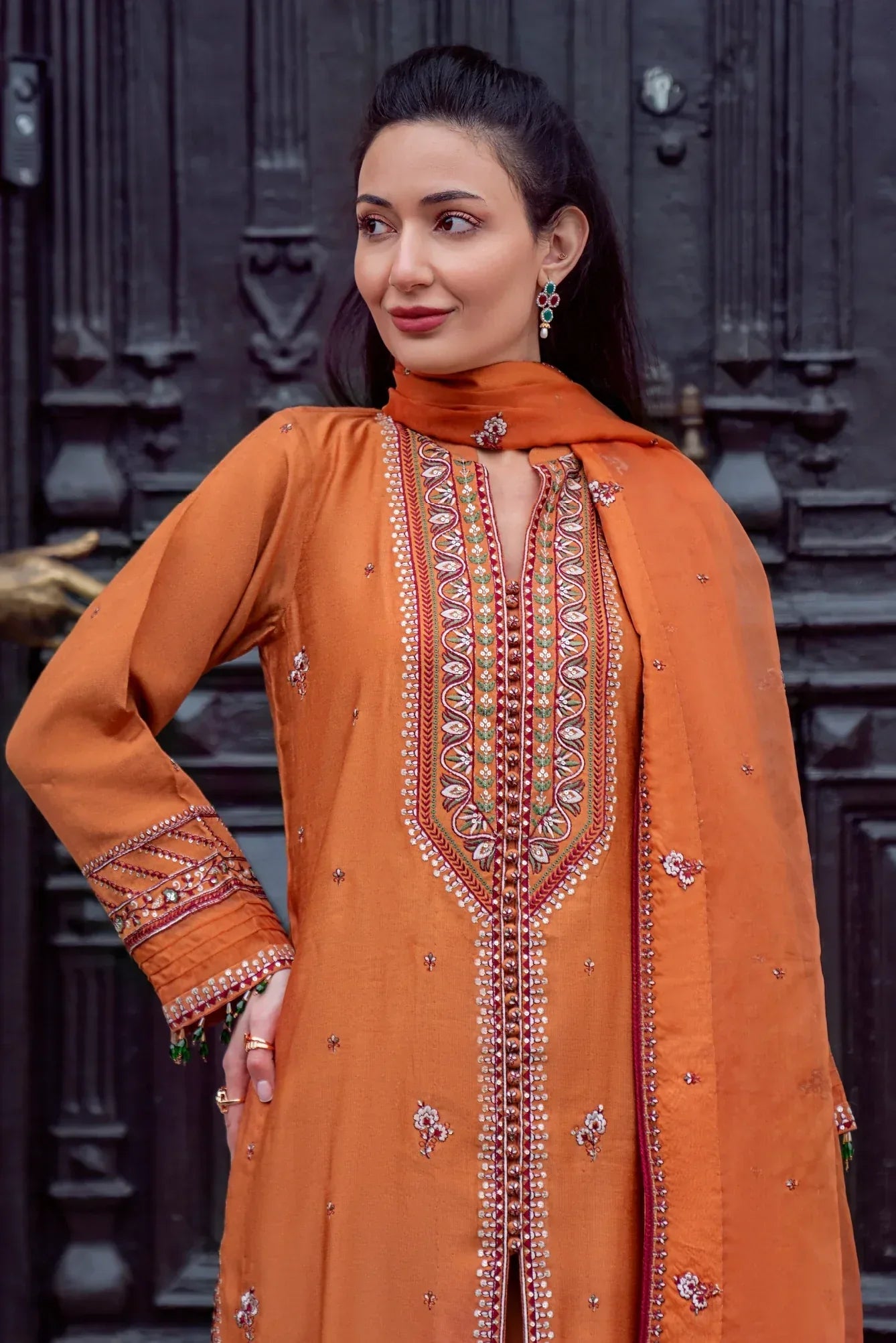 Muntaha | Noore e Zaib | Rust - Sefa - Aqsa Fabrics