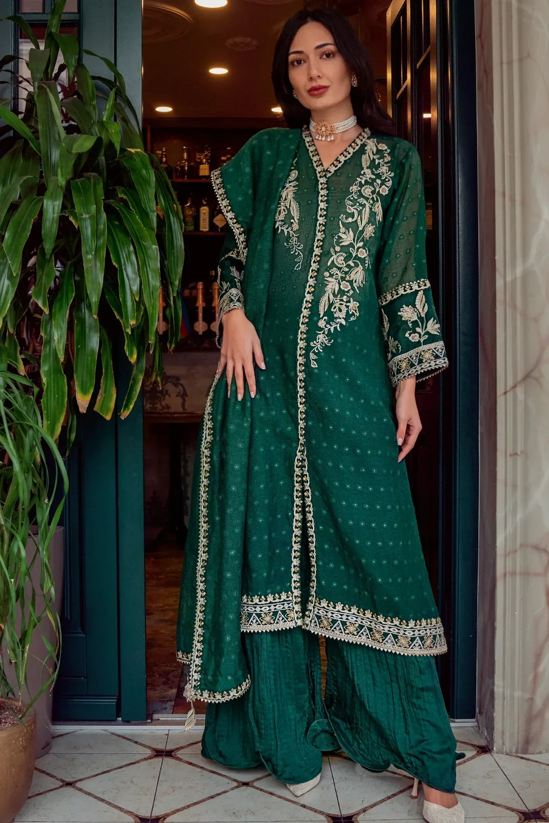 Muntaha | Noore e Zaib | Emerald Green - Zaina - Aqsa Fabrics