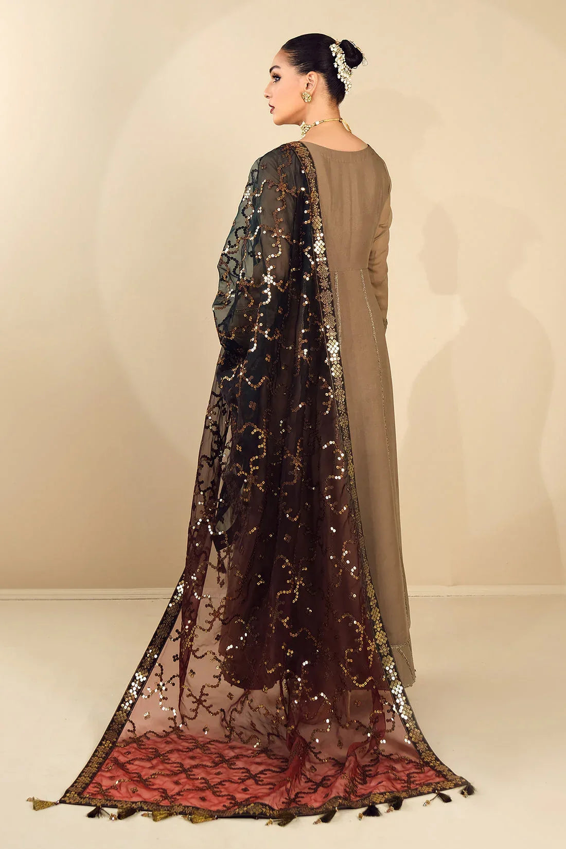 Alizeh | Formals Collection | Rose Beige Dress 3 piece - RTW1017 - Aqsa Fabrics