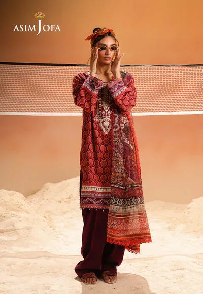 Asim Jofa | Summer Rhapsody | AJUBU-26 Printed Embroidered Lawn - Aqsa Fabrics