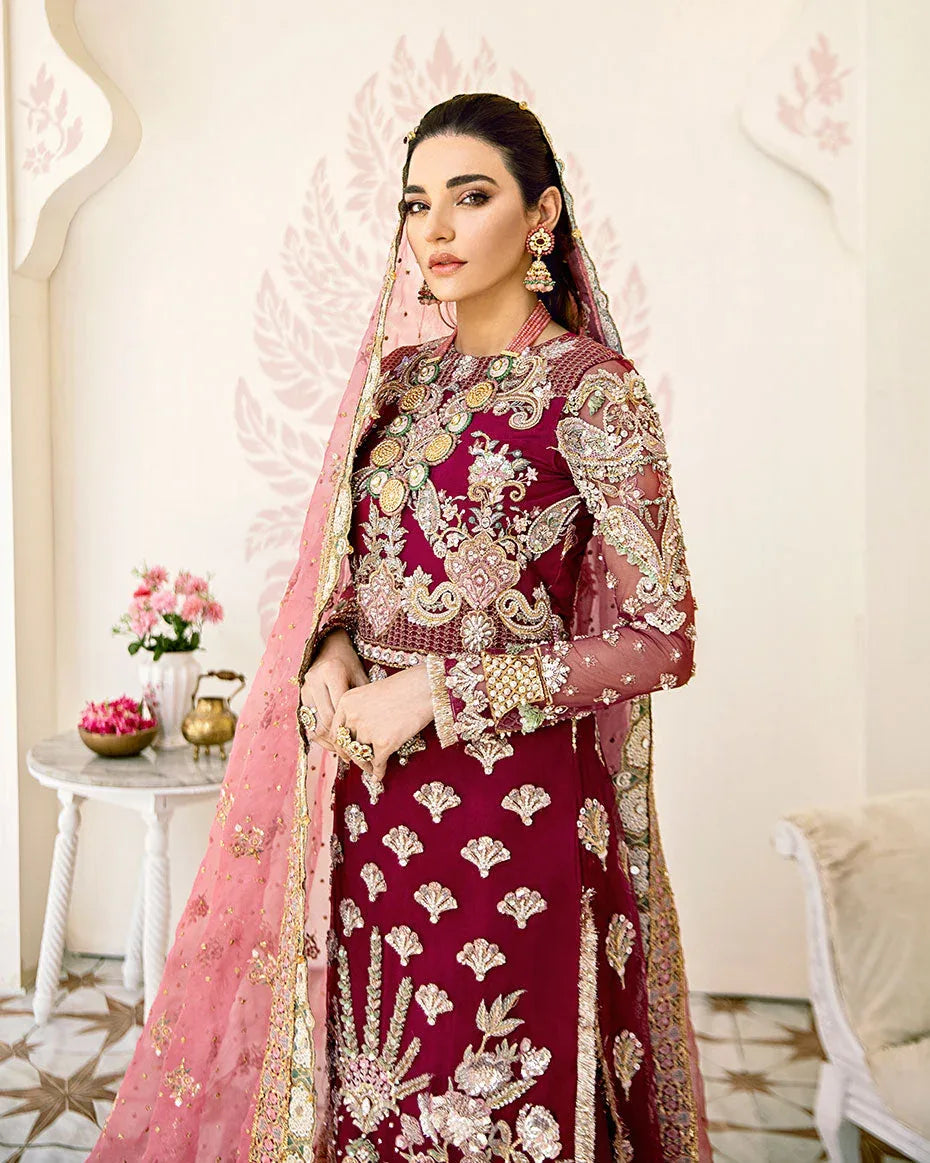 Gulaal | Wedding Formals | Pois Embroidered Net 3-Piece Suit WS-08 - Aqsa Fabrics