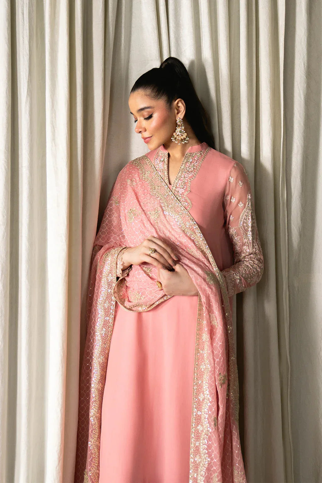 Neeshay | Ready to Wear Chiffon | RTW-CHFN-02 Pink - Aqsa Fabrics