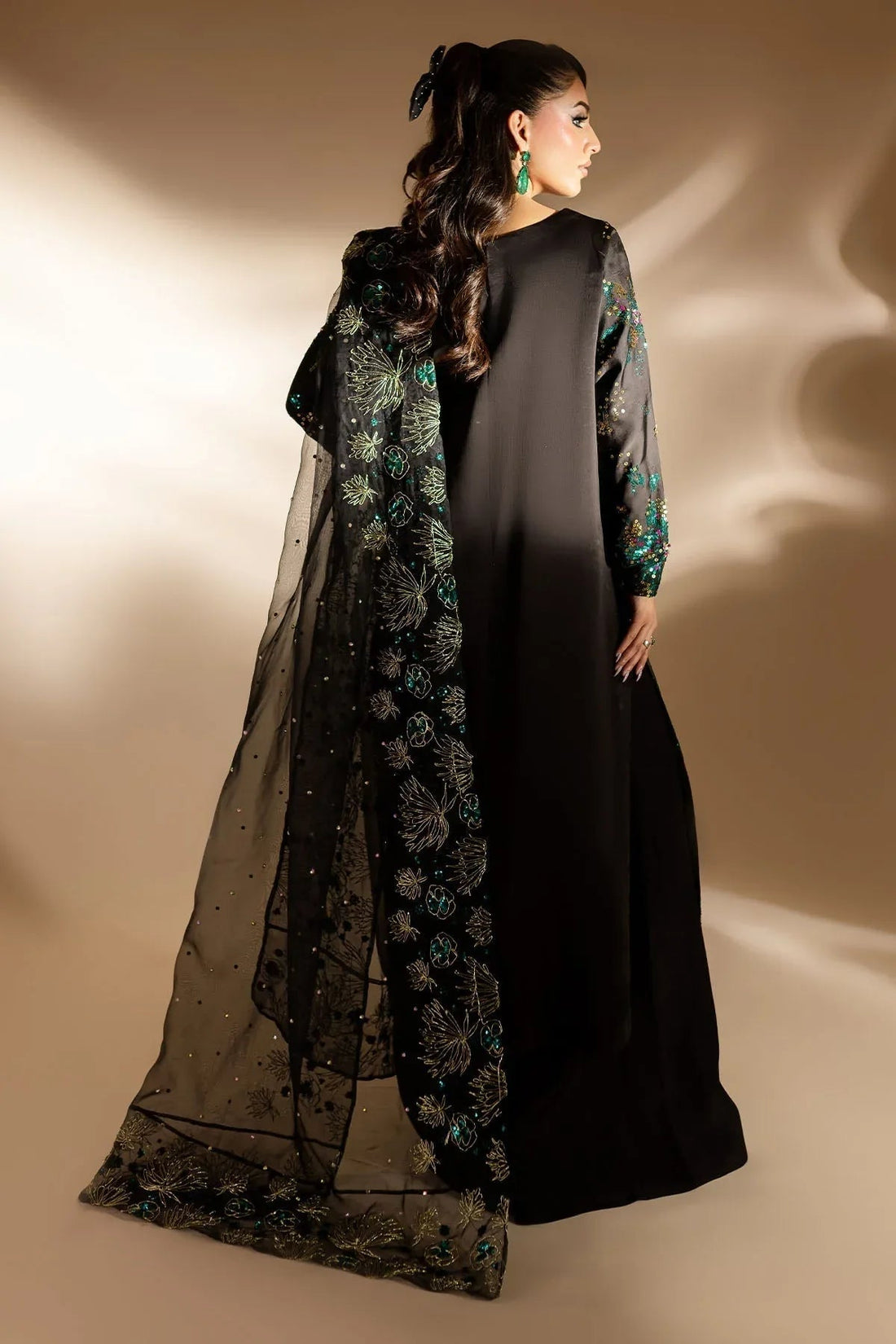 Nureh | Tiny Twinkles | TW-02 GOLDEN STARDUST - Aqsa Fabrics
