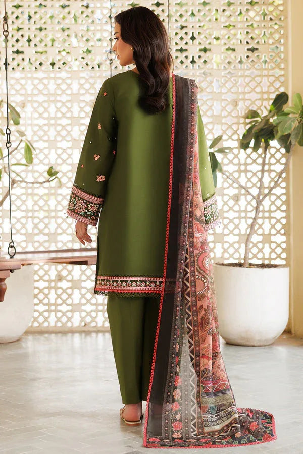 Farasha | Summer Weaves Embroidered Lawn | Olivine Dreams - Aqsa Fabrics